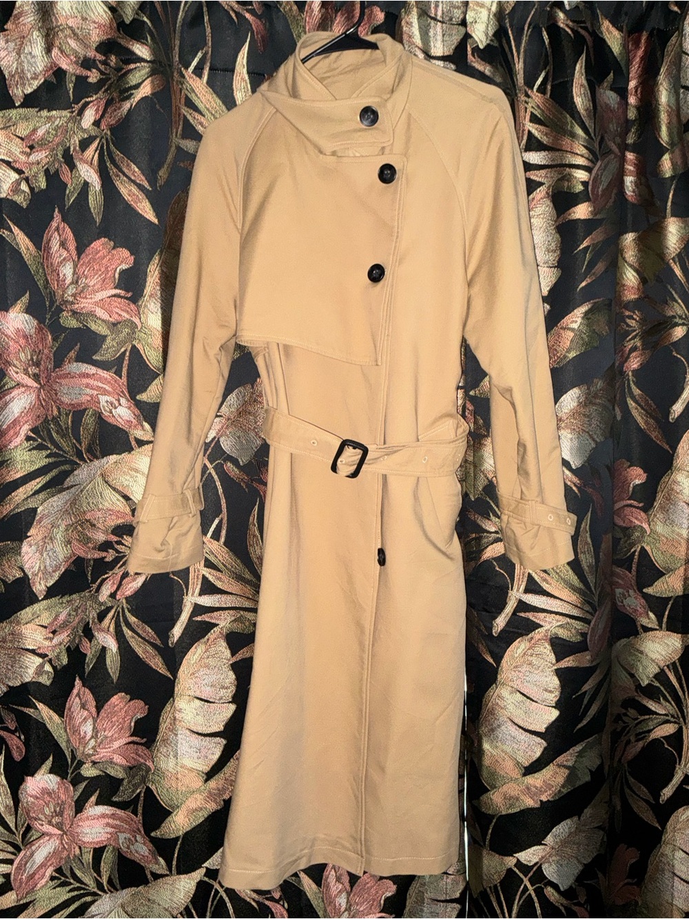 Classic Women's Trench Coat Dress - Camel